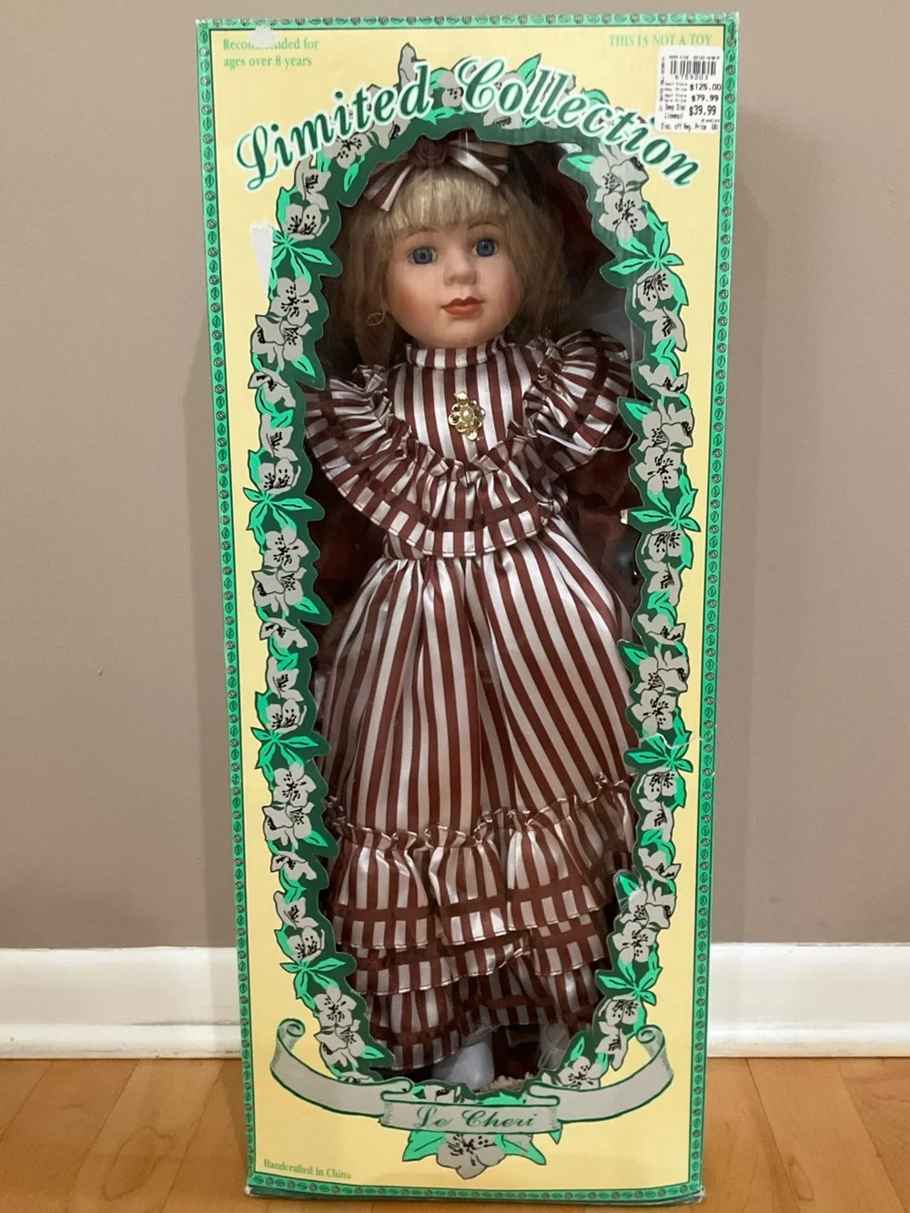 Handcrafted Porcelain Le Cheri Georgia Limited Edition 22” Doll EUC